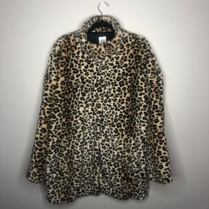 Gap Leopard Print Faux Fur Jacket Like New! XXL